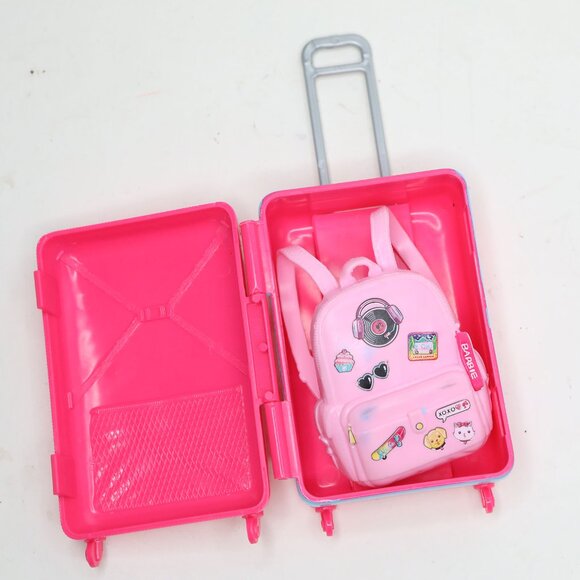 Barbie Pink Fashionistas Doll Travel Set: Luggage Suitcase & Sticker Backpack - Picture 5 of 9